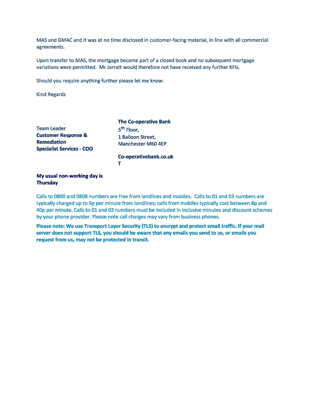 Second page of the Bank's email to the Ombudsman